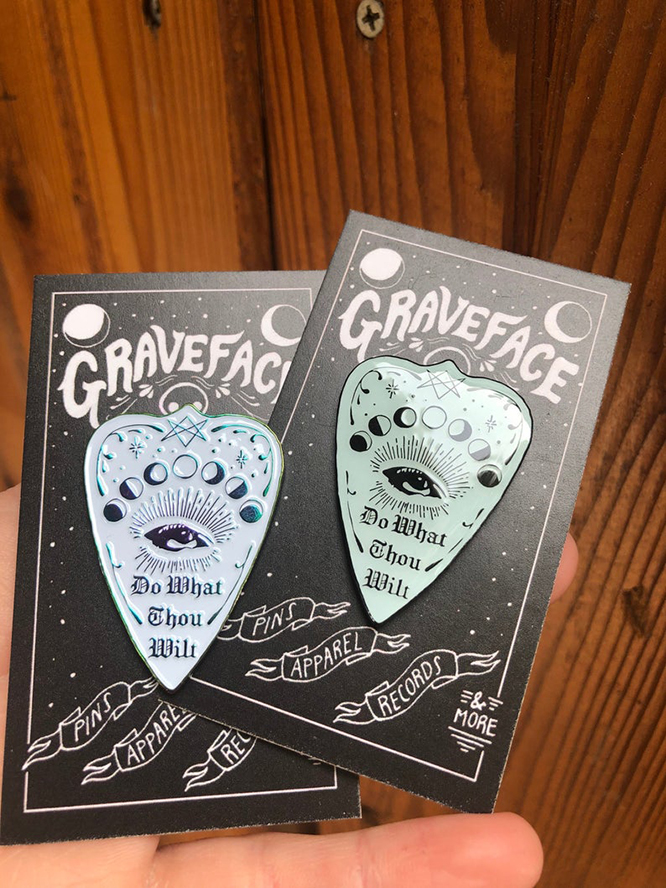 Do What Thou Wilt Planchette, Aleister Crowley inspired Enamel Pin by Graveface - 2 colors (MP439)
