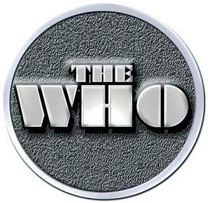 Who- Chrome Stencil Logo metal stick back pin (MP168)