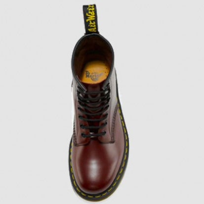 8 Eye Cherry Smooth Boots by Dr. Martens