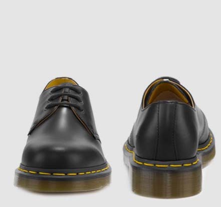 3 Eye Black Smooth Shoe by Dr. Martens