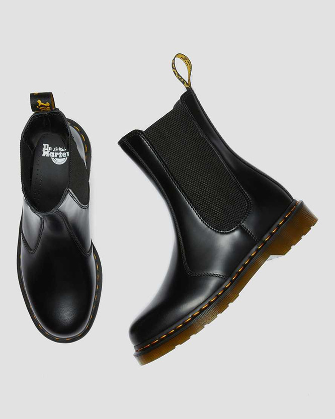 Tall Chelsea Boot in Black Smooth by Dr. Martens