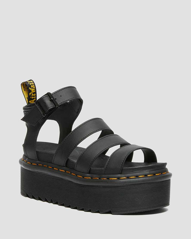 Blaire Hydro Leather Platform Strap Sandals by Dr. Martens - SALE UK 7/US 8 only 