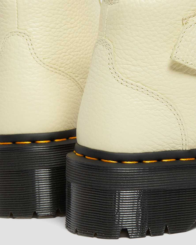 Devon Heart Toile Cream Milled Nappa Platform Boots by Dr. Martens Sale