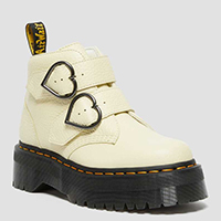 Devon Heart Toile Cream Milled Nappa Platform Boots by Dr. Martens (Sale price!)
