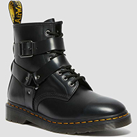 Cristofer Black Polished Smooth Buckle Harness Lace Up Boot by Dr. Martens (Sale price!)