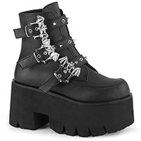 Ashes 55 Bat Buckle Ankle Boot Vegan Boot by Demonia Footwear 