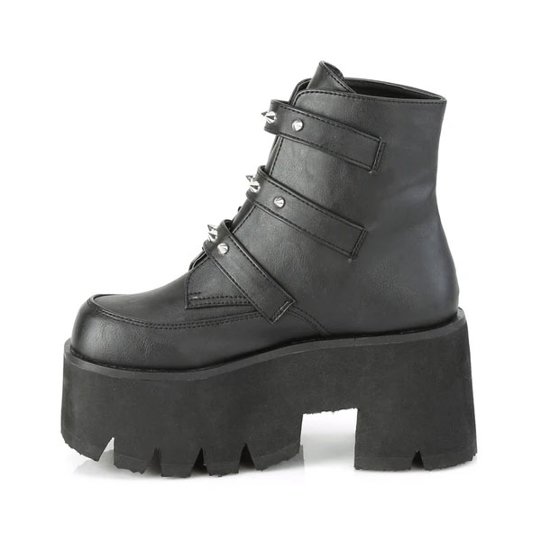 Ashes 55 Bat Buckle Ankle Boot Vegan Boot by Demonia Footwear 