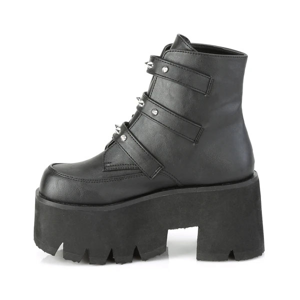 Ashes 55 Bat Buckle Ankle Boot Vegan Boot by Demonia Footwear