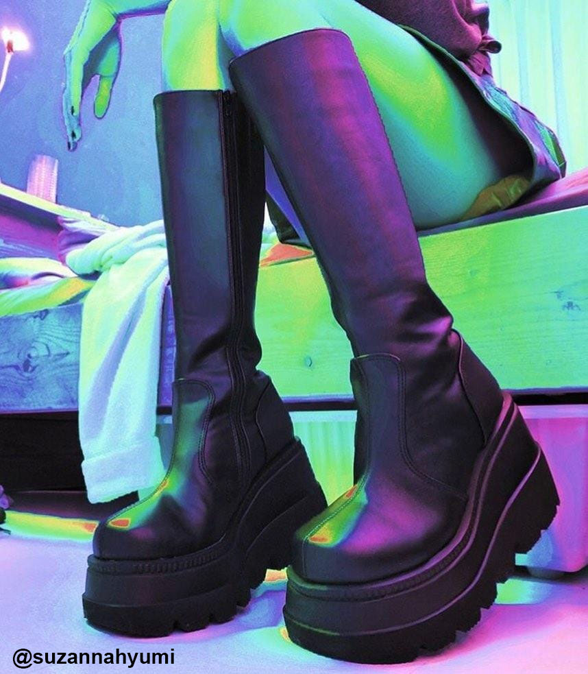 Shaker-100 Goth Punk Lolita Vegan Boot by Demonia Footwear 