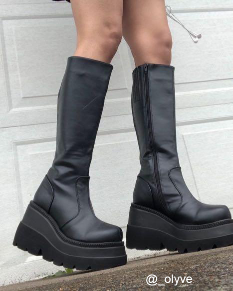Shaker 100 Goth Punk Lolita Vegan Boot by Demonia Footwear
