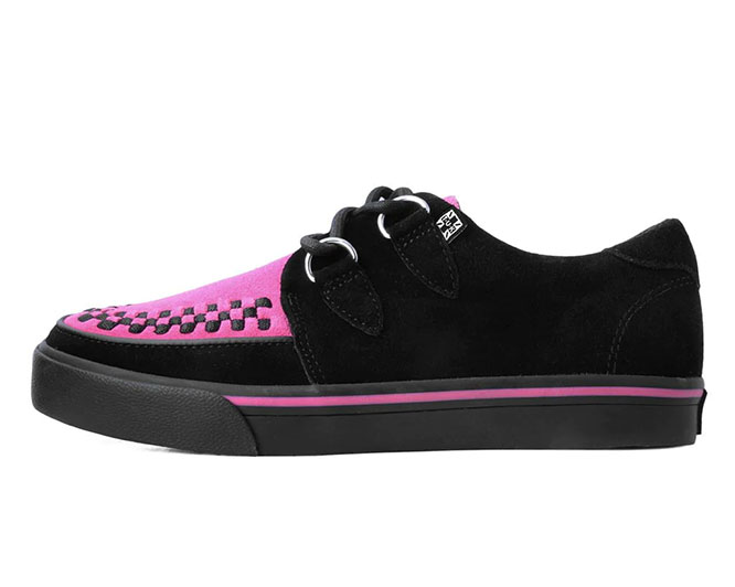 Black Pink Suede creeper style sneaker by Tred Air UK Sale price
