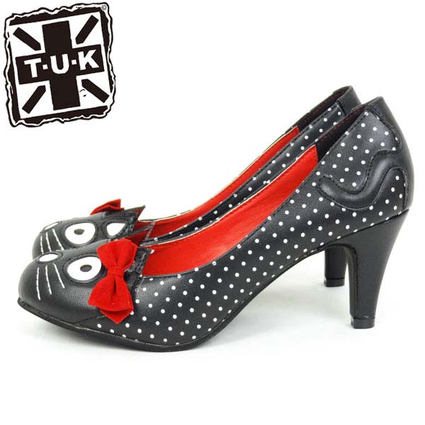 Black & White Polka Dot Kitty Heel by Tred Air UK (Sale price!)