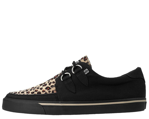 Black  And Leopard VLK creeper style sneaker by Tred Air UK (Vegan)