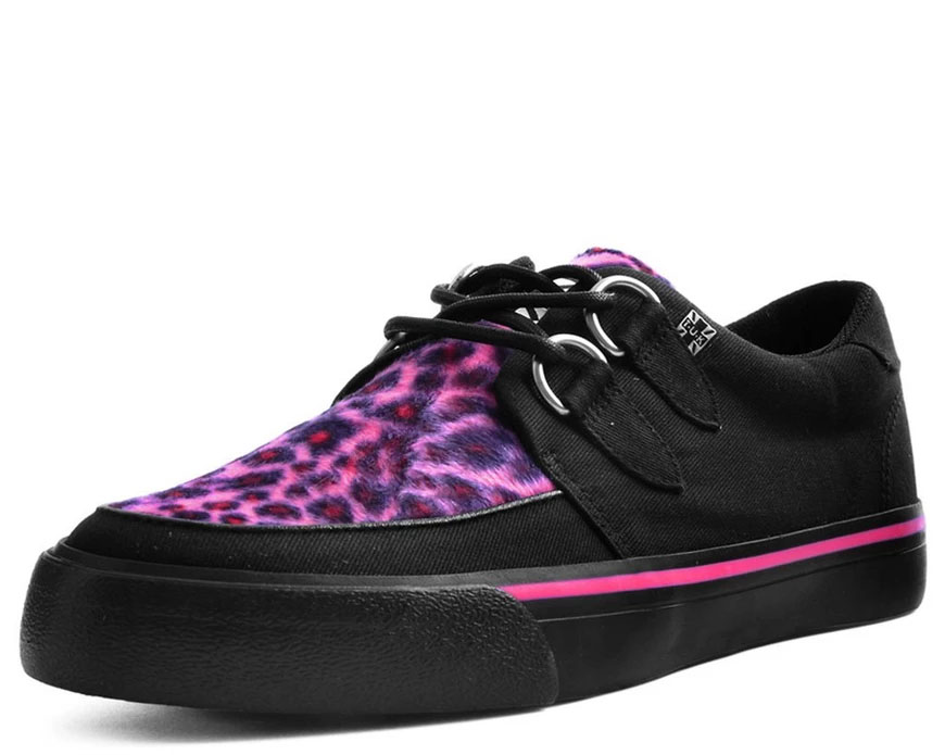 Black  And Pink Leopard VLK creeper style sneaker by Tred Air UK (Vegan)