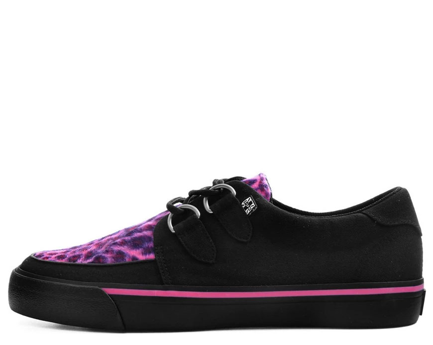 Black  And Pink Leopard VLK creeper style sneaker by Tred Air UK (Vegan)