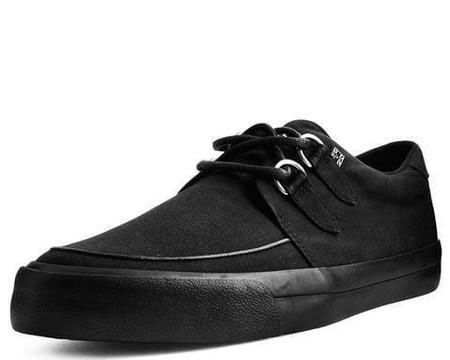 Basic Black Twill VLK creeper style sneaker by Tred Air UK