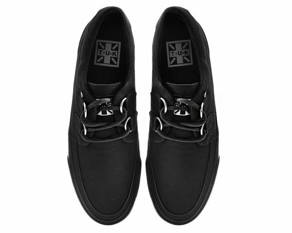 Basic Black Twill VLK creeper style sneaker by Tred Air UK