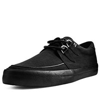 Basic Black Twill VLK creeper style sneaker by Tred Air UK