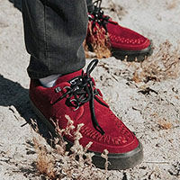Dark Red Suede VLK creeper style sneaker by Tred Air UK