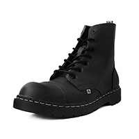 7 Eye Capped Toe Boot by TredAir UK- Black Waxy (Vegan)