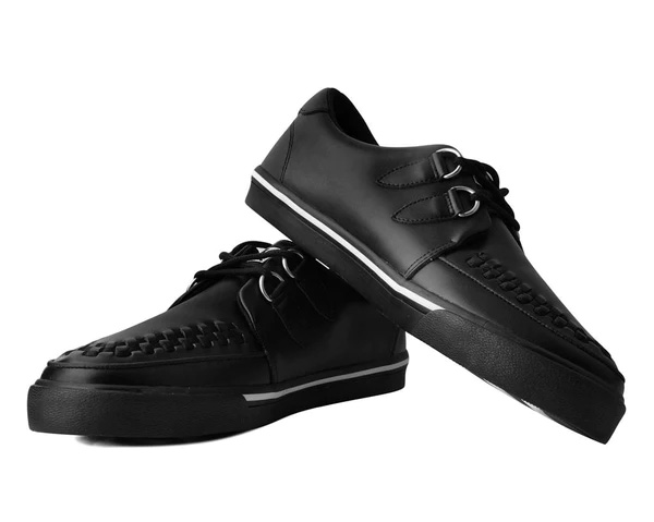 Black Leather VLK creeper style sneaker by Tred Air UK