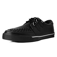 Black Leather VLK creeper style sneaker by Tred Air UK