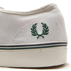 Clarence Pique Canvas Sneaker in WHITE by Fred Perry - SALE - US 13/ UK 12 only