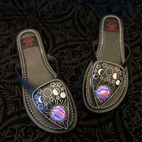 Betty Spirit- Purple Holo Planchette Flip flop Sandal by Strange Cvlt - SALE