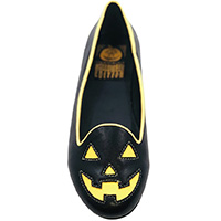 Lydia Jackolantern Limited Edition Flat by Strange Cvlt - Black / Orange Glow in the Dark - SALE sz 6 & 7 only