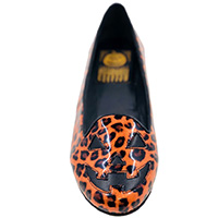 Lydia Jackolantern Limited Edition Flat by Strange Cvlt - Orange Leopard Glitter - SALE sz 7 & 11 only