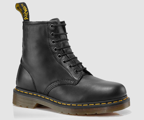 8 Eye Black Nappa Boots by Dr. Martens