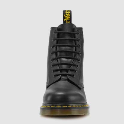 8 Eye Black Greasy Boots by Dr. Martens