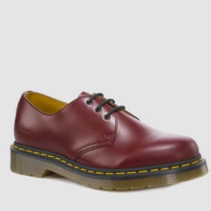 3 Eye Cherry Smooth Shoe by Dr. Martens