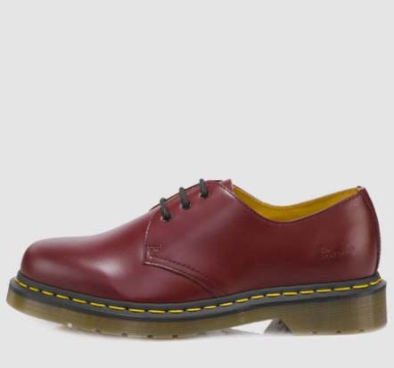 3 Eye Cherry Smooth Shoe by Dr. Martens - SALE UK 11/US men's 12 only