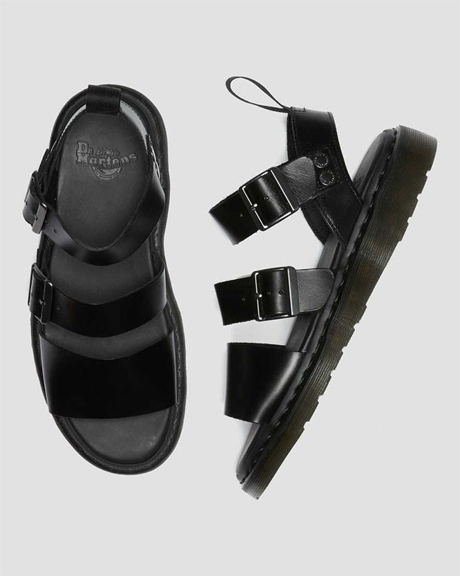 Gryphon Brando Black Leather Gladiator Sandals by Dr. Martens (Sale price!)