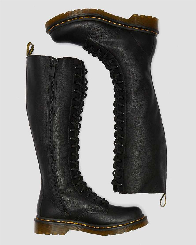 20 Eye Black Virginia Zippered Boots by Dr. Martens (Womens)