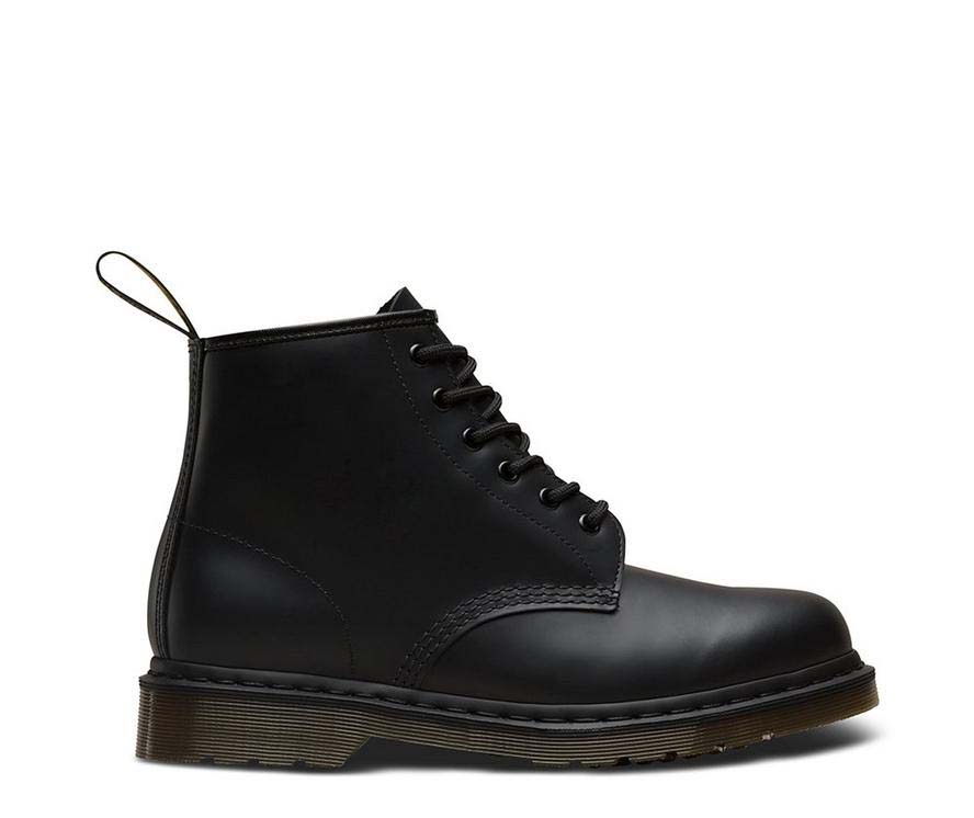 6 Eye Black Smooth Boots by Dr. Martens
