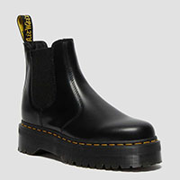 Chelsea Platform Boots in Black Polished Smooth by Dr. Martens (Sale price!)