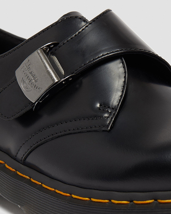 Fenimore Buckle Shoe in Black Polished Smooth by Dr. Martens (Sale price!)
