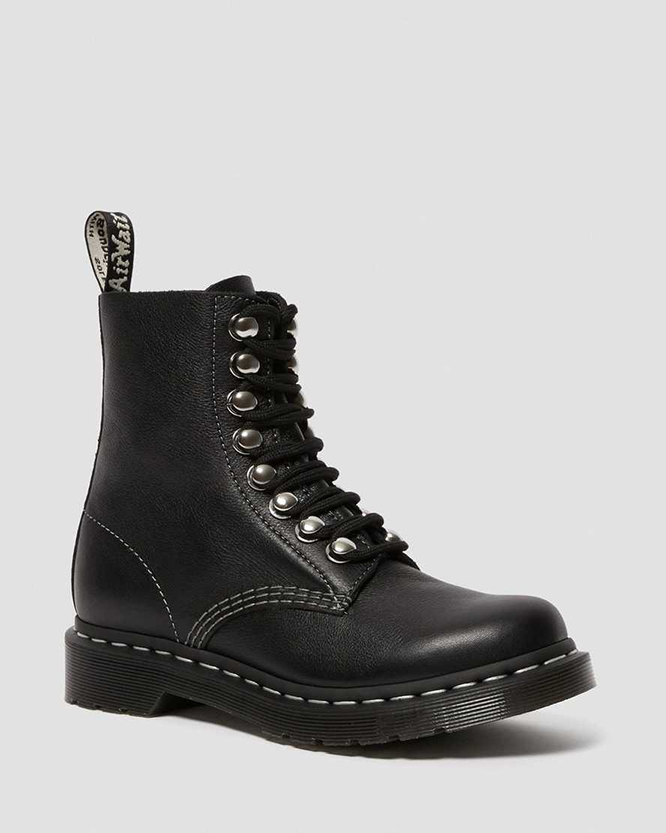 8 Eye Hook Pascal Boots by Dr. Martens- Black Virginia (Womens)