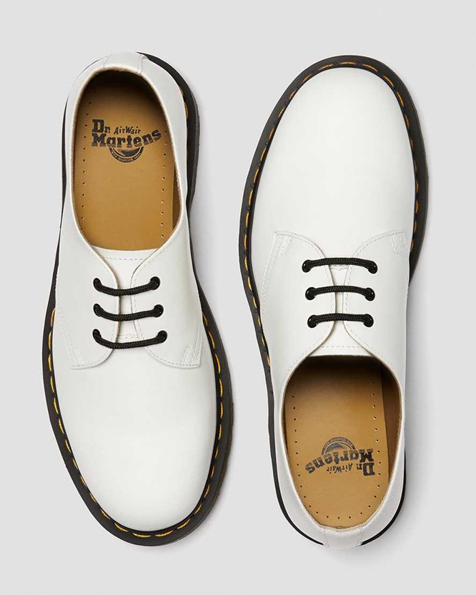 3 Eye White Smooth Shoe by Dr. Martens
