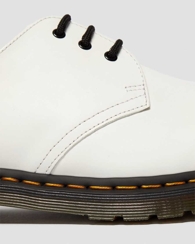 3 Eye White Smooth Shoe by Dr. Martens