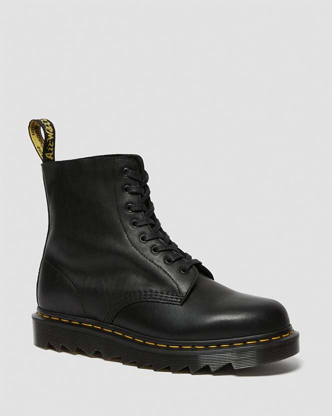 8 Eye Pascal Ziggy Sole Boot in Black Napa by Dr. Martens