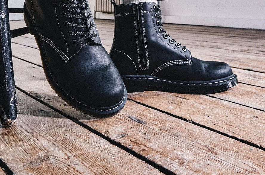 8 Eye Pascal Zipper Boot in Black by Dr. Martens (Sale price!)