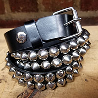 2 Row Cone Belt- Black Leather - SALE sz S only