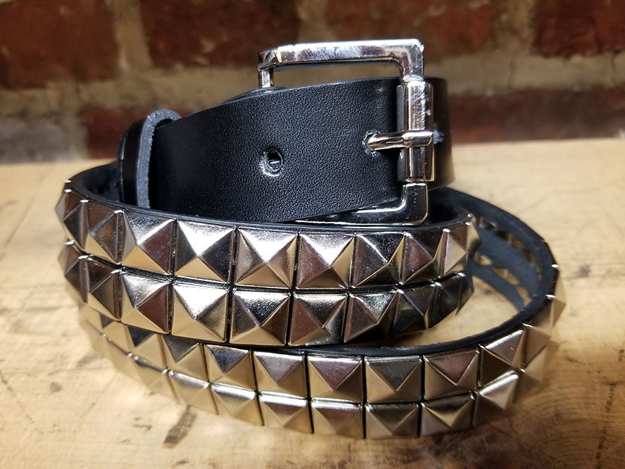 2 Row Pyramid Belt- Black Leather (Sale price!)