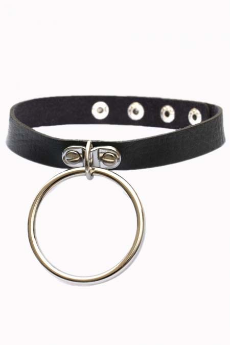 Luna Large Ring Choker by Banned Apparel - black