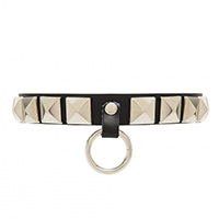 Sawyer Stud Ring Choker by Banned Apparel - in black faux leather