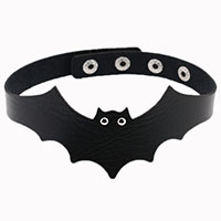 Vespertilio Bat Choker by Banned Apparel - in black faux leather