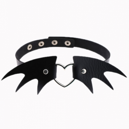Nightfall Bat Heart Choker by Banned Apparel